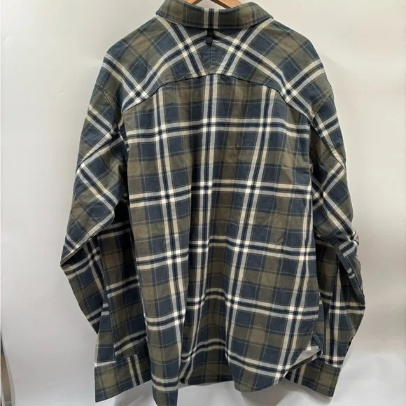 NWT Rag‎ & Bone Men's XXL Green Plaid Engineered Jack Snap Flannel